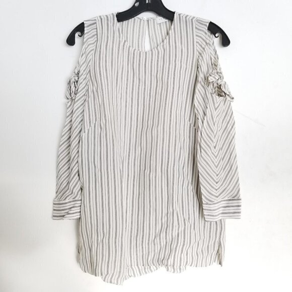 Sandro Manga Striped Cold-Shoulder Tie Top Blouse - Picture 5 of 14